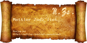 Mettler Zsüliet névjegykártya